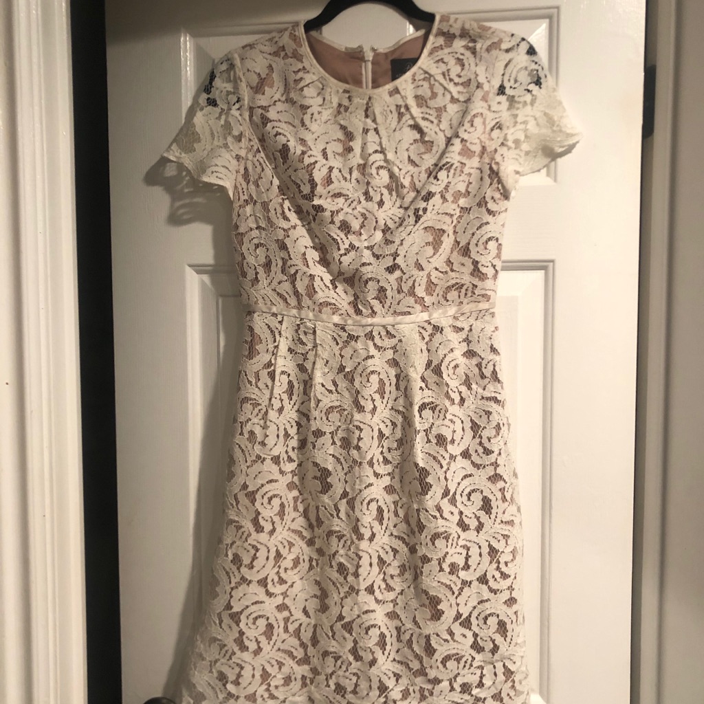 Adrianna Papell Cream Lace Dress